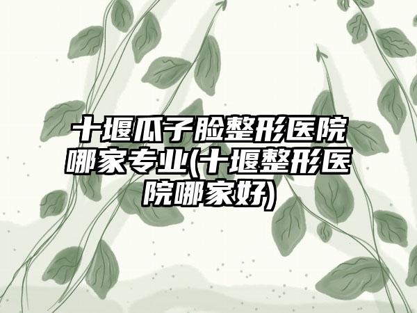 十堰瓜子脸整形医院哪家正规(十堰整形医院哪家好)