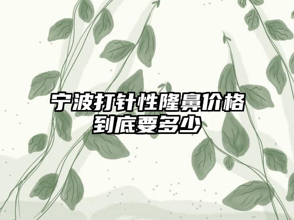 宁波打针性隆鼻价格到底要多少