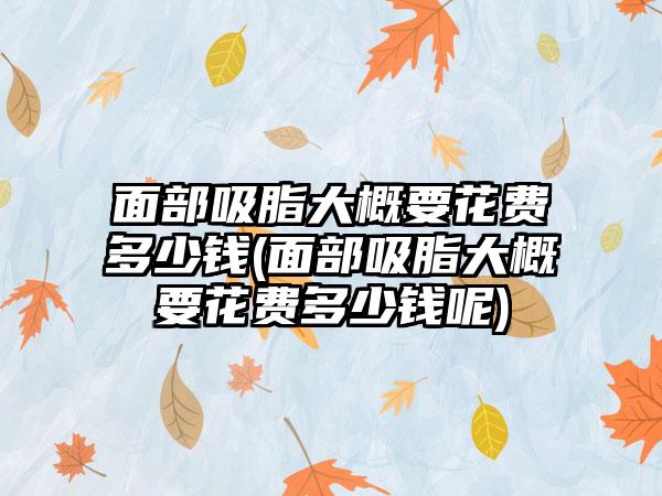 面部吸脂大概要花费多少钱(面部吸脂大概要花费多少钱呢)