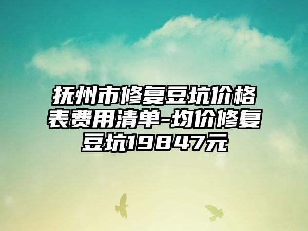 抚州市修复豆坑价格表费用清单-均价修复豆坑19847元