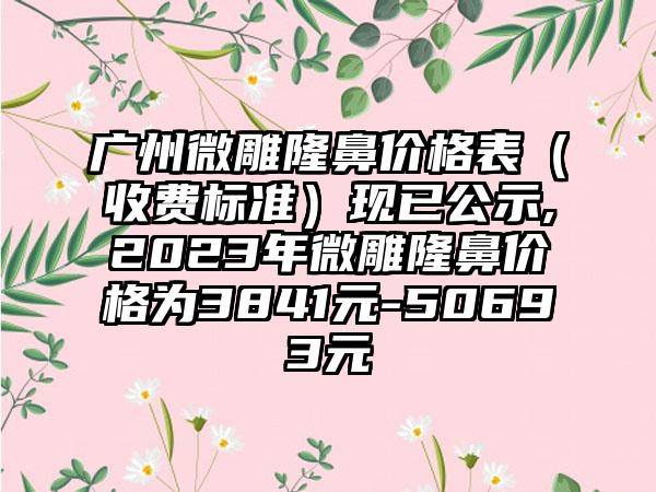 广州微雕隆鼻价格表（收费标准）现已公示,2023年微雕隆鼻价格为3841元-50693元