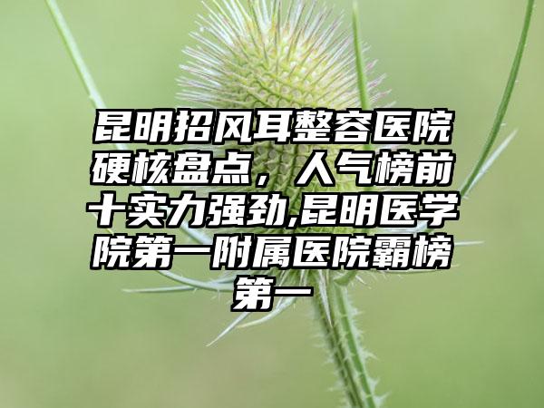 昆明招风耳整容医院硬核盘点，人气榜前十实力强劲,昆明医学院第一附属医院霸榜第一