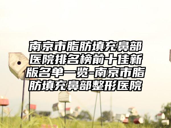 南京市脂肪填充鼻部医院排名榜前十佳新版名单一览-南京市脂肪填充鼻部整形医院