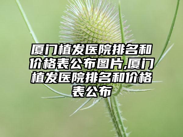 厦门植发医院排名和价格表公布图片,厦门植发医院排名和价格表公布