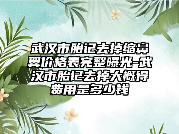 武汉市胎记去掉缩鼻翼价格表完整曝光-武汉市胎记去掉大概得费用是多少钱