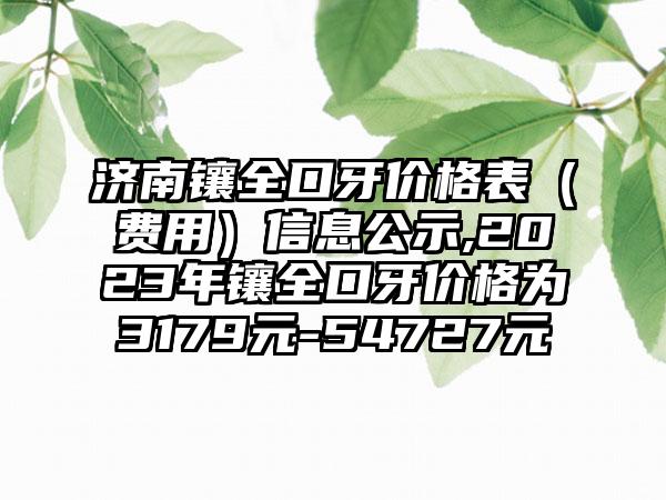 济南镶全口牙价格表（费用）信息公示,2023年镶全口牙价格为3179元-54727元