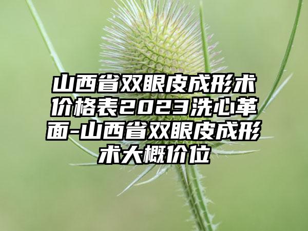 山西省双眼皮成形术价格表2023洗心革面-山西省双眼皮成形术大概价位