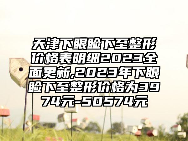 天津下眼睑下至整形价格表明细2023多面更新,2023年下眼睑下至整形价格为3974元-50574元