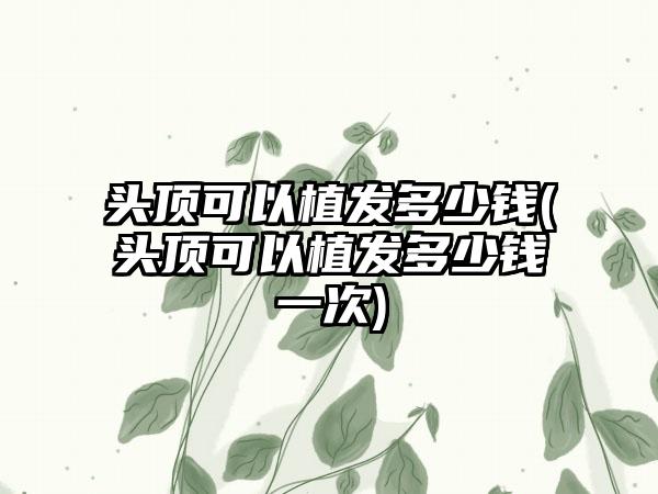 头顶可以植发多少钱(头顶可以植发多少钱一次)