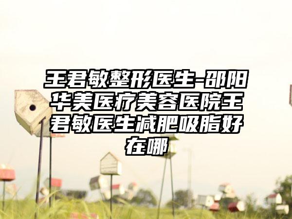 王君敏整形医生-邵阳华美医疗美容医院王君敏医生减肥吸脂好在哪