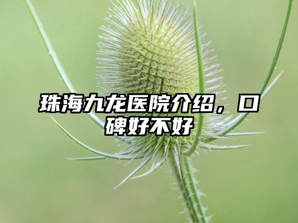 珠海九龙医院介绍，口碑好不好