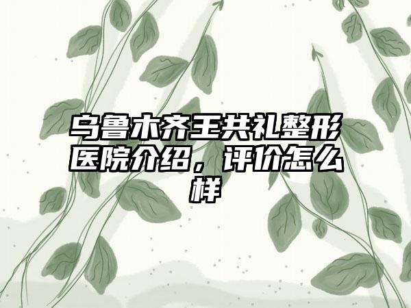 乌鲁木齐王共礼整形医院介绍，评价怎么样