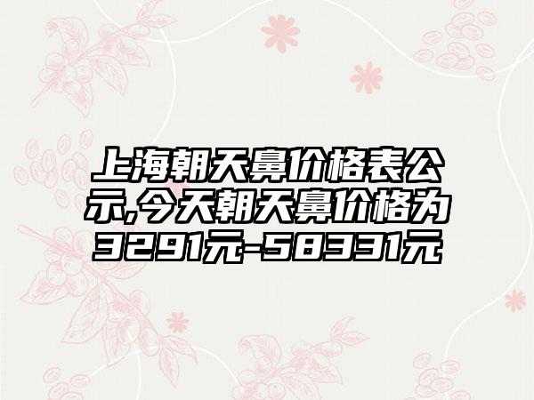 上海朝天鼻价格表公示,今天朝天鼻价格为3291元-58331元