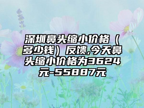 深圳鼻头缩小价格（多少钱）反馈,今天鼻头缩小价格为3624元-55887元