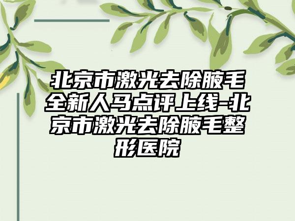 北京市激光去除腋毛全新人马点评上线-北京市激光去除腋毛整形医院