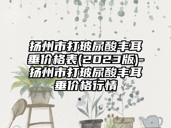 扬州市打玻尿酸丰耳垂价格表(2023版)-扬州市打玻尿酸丰耳垂价格行情