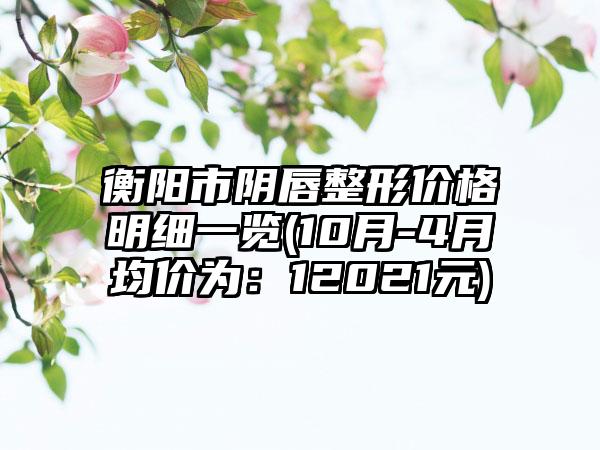 衡阳市阴唇整形价格明细一览(10月-4月均价为：12021元)