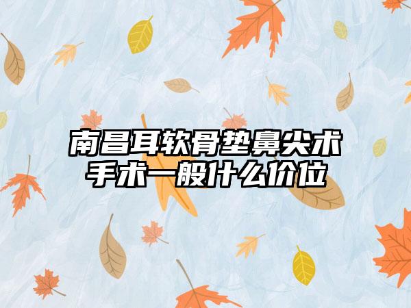 南昌耳软骨垫鼻尖术手术一般什么价位