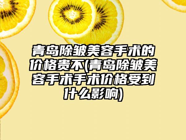 青岛除皱美容手术的价格贵不(青岛除皱美容手术手术价格受到什么影响)