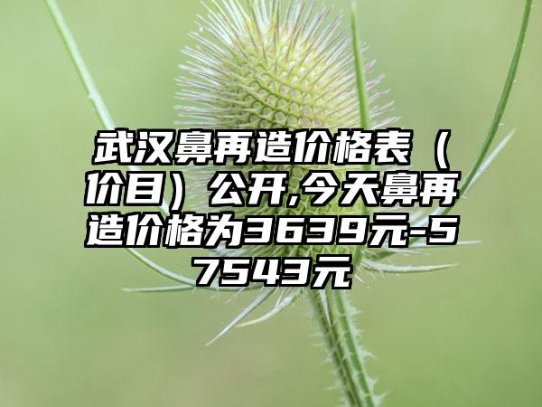 武汉鼻再造价格表（价目）公开,今天鼻再造价格为3639元-57543元