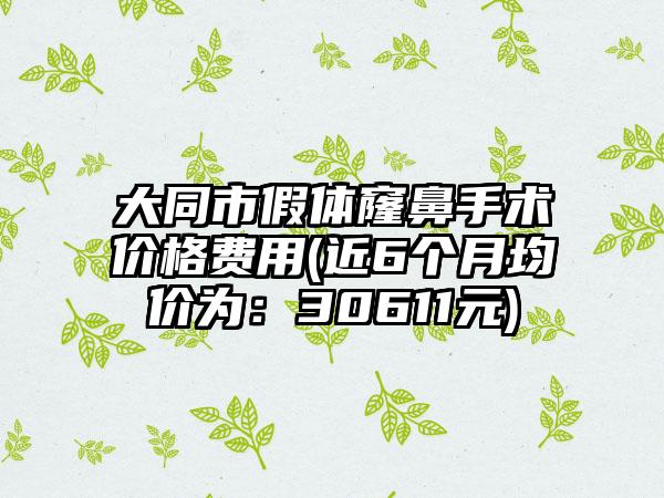 大同市假体窿鼻手术价格费用(近6个月均价为：30611元)