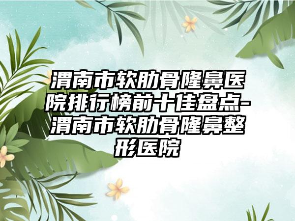 渭南市软肋骨隆鼻医院排行榜前十佳盘点-渭南市软肋骨七元医院