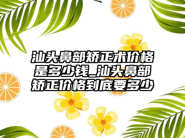 汕头鼻部矫正术价格是多少钱_汕头鼻部矫正价格到底要多少