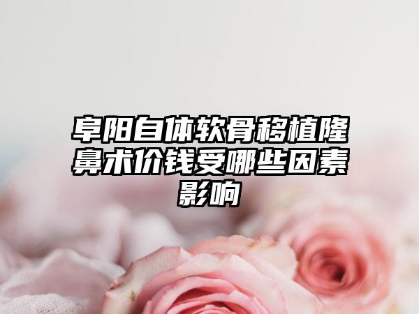 阜阳自体软骨移植隆鼻术价钱受哪些因素影响