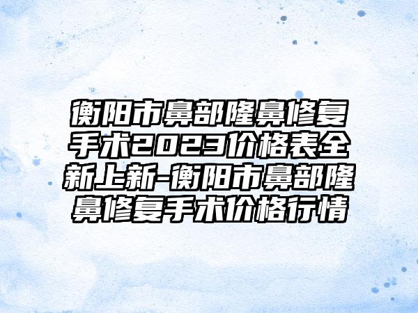 衡阳市鼻部隆鼻修复手术2023价格表全新上新-衡阳市鼻部隆鼻修复手术价格行情