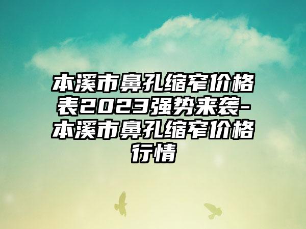 本溪市鼻孔缩窄价格表2023强势来袭-本溪市鼻孔缩窄价格行情