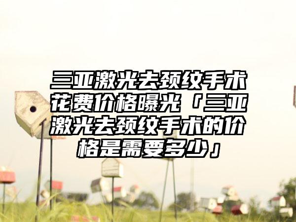 三亚激光去颈纹手术花费价格曝光「三亚激光去颈纹手术的价格是需要多少」