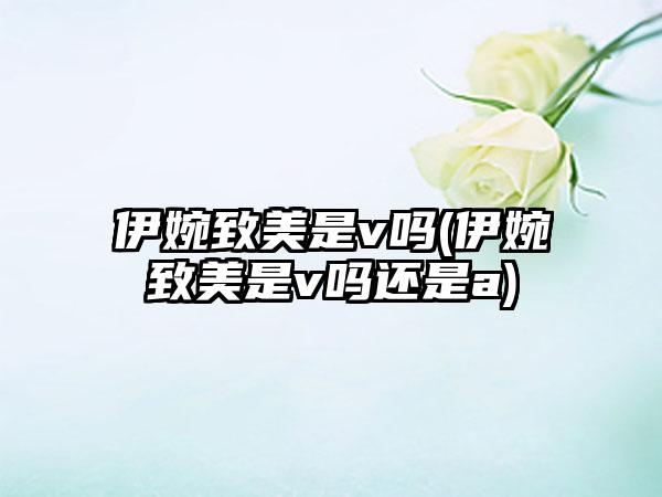 伊婉致美是v吗(伊婉致美是v吗还是a)