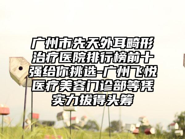 广州市先天外耳畸形治疗医院排行榜前十强给你挑选-广州飞悦医疗美容门诊部等凭实力拔得头筹