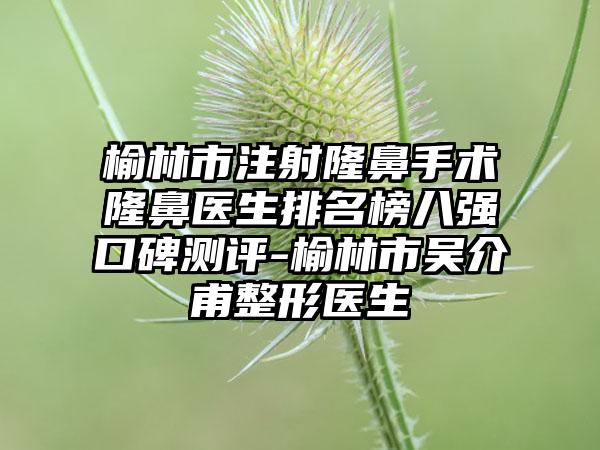 榆林市注射隆鼻手术隆鼻医生排名榜八强口碑测评-榆林市吴介甫整形医生