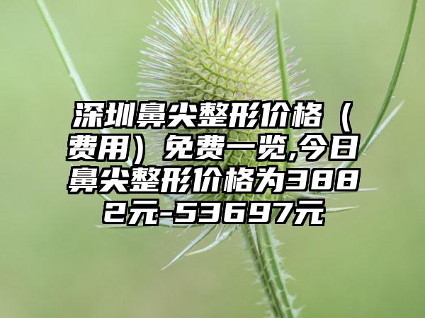 深圳鼻尖整形价格（费用）免费一览,今日鼻尖整形价格为3882元-53697元