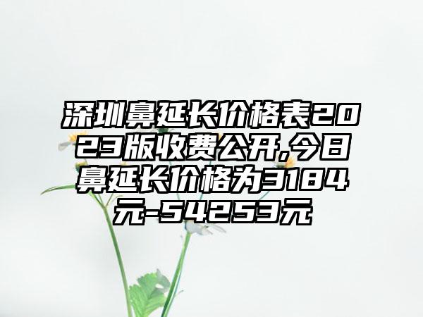 深圳鼻延长价格表2023版收费公开,今日鼻延长价格为3184元-54253元
