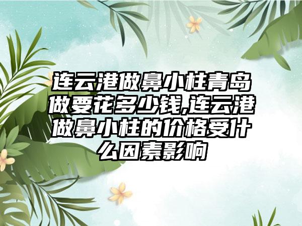 连云港做鼻小柱青岛做要花多少钱,连云港做鼻小柱的价格受什么因素影响