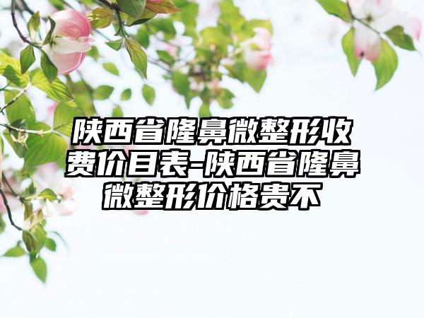 陕西省隆鼻微整形收费价目表-陕西省隆鼻微整形价格贵不