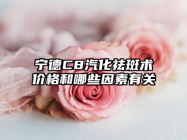 宁德C8汽化祛斑术价格和哪些因素有关