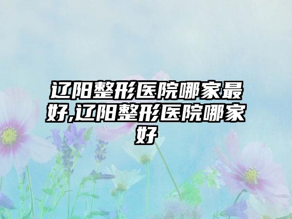 辽阳整形医院哪家较好,辽阳整形医院哪家好