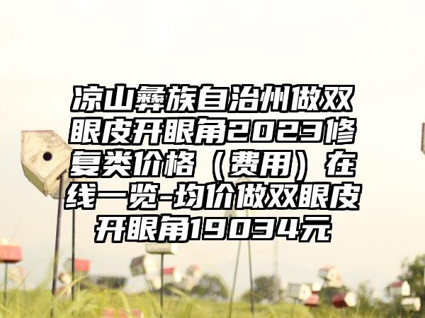 凉山彝族自治州做双眼皮开眼角2023修复类价格（费用）在线一览-均价做双眼皮开眼角19034元