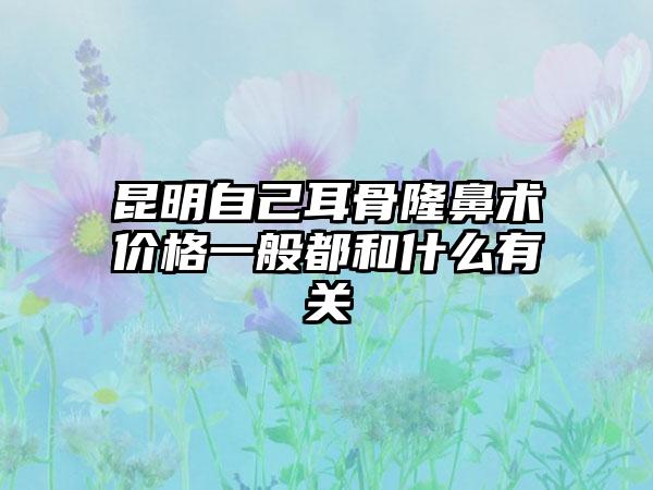 昆明自己耳骨隆鼻术价格一般都和什么有关