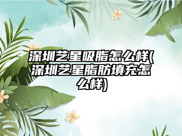 深圳艺星吸脂怎么样(深圳艺星脂肪填充怎么样)