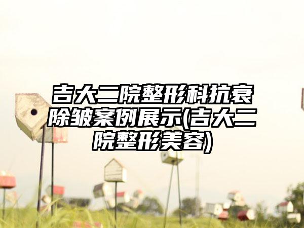 吉大二院整形科抗衰除皱实例展示(吉大二院整形美容)