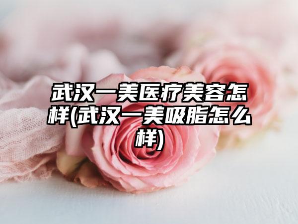 武汉一美医疗美容怎样(武汉一美吸脂怎么样)