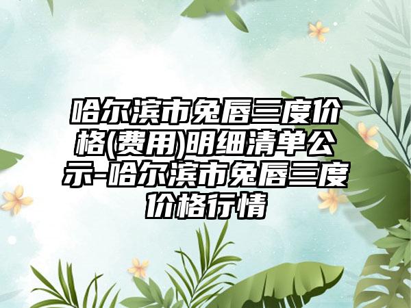 哈尔滨市兔唇三度价格(费用)明细清单公示-哈尔滨市兔唇三度价格行情