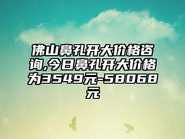 佛山鼻孔开大价格咨询,今日鼻孔开大价格为3549元-58068元