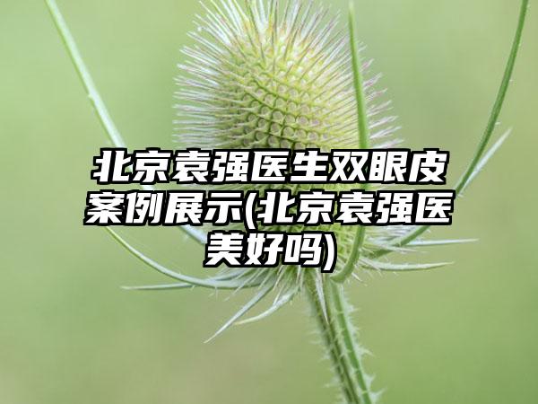 北京袁强医生双眼皮实例展示(北京袁强医美好吗)