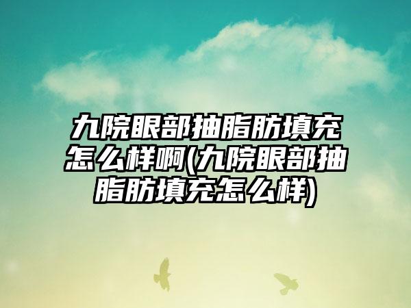 九院眼部抽脂肪填充怎么样啊(九院眼部抽脂肪填充怎么样)