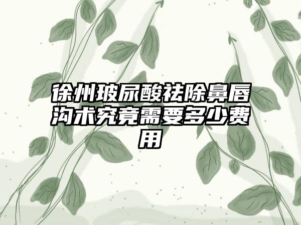 徐州玻尿酸祛除鼻唇沟术究竟需要多少费用